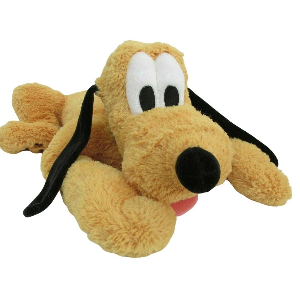 Disney Pluto Plush Yellow Dog Laying Down Floppy 16" Disneyland Resort